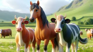 Canción infantil de un CABALLITO y sus dos AMIGAS VACAS 🐮🐴Canción para niños 🐮🐄 Puni Puniii [upl. by Udella733]