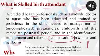 What is skilled birth attendant [upl. by Annairda624]