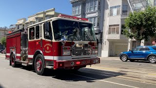 San Francisco Fire Department E1  California St amp Larkin St San Francisco California [upl. by Ocsisnarf]