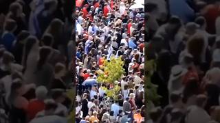 Thousands line streets for funeral of AmericanIsraeli hostage killed in Gaza [upl. by Finnigan]