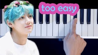 BTS V  Winter Bear  one finger SLOW EASY piano tutorial  Lyrics [upl. by Dar]