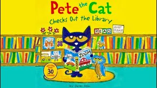 PETE THE CAT CHECKS OUT THE LIBRARY ANIMATED Kids Book Read Aloud About the Joy of Reading 32 [upl. by Dowling640]