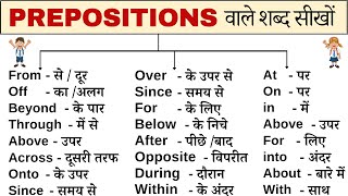 All Prepositions in English Grammar with Examples  Preposition  English Prepositions [upl. by Nairbal]