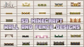 50 Minecraft Wall and Fence Design Ideas [upl. by Silliw857]