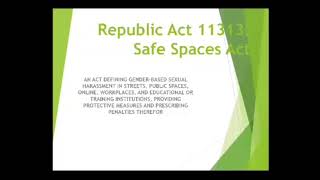 RA 11313SAFE SPACES ACT [upl. by Qifar609]