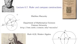 Visual Group Theory Lecture 67 Ruler and compass constructions [upl. by Hajar718]