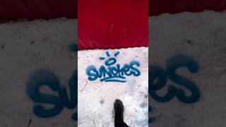 GRAFFITI TAG ON THE SNOW 😯❄️ graffitiart graffiti shorts [upl. by Kohler]