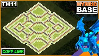 NEW TH11 base with COPY LINK  COC Town Hall 11 Hybrid Base  Clash of Clans [upl. by Ataga486]