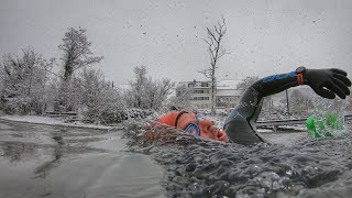 Snow Swim in Switzerland January Lake Zurich Swim with Jeff Grant  Hillseeker [upl. by Nalda]