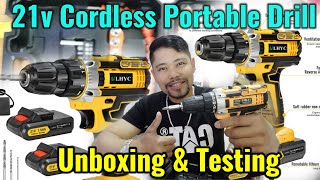 LHYC 21v Cordless Multifunctional DrillDriver Set screw Unboxing amp Testing cordlessdrill [upl. by Atalante332]