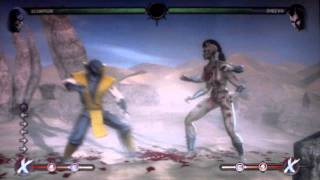 Combos simples de Mortal Kombat 9 Scorpion [upl. by Jilli]