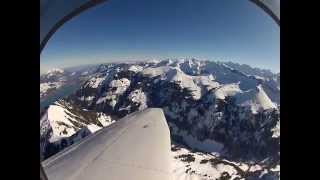 Flying in the Swiss Alps Alpenflug ab LSPG Sarnersee Hasliberg Eiger Jungfraujoch Aletschgletscher [upl. by Yelnoc]