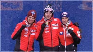 Dekoracja Medalowa MŚ Seefeld 2019 Dawid Kubacki Kamil Stoch Stefan Kraft [upl. by Adran]