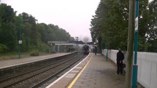 5043 Earl of Mount Edgcumbe doing 75mph through Abergavenny with the Welsh Marches Express 280913 [upl. by Anwat]