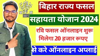 Bihar Rajya Fasal Sahayata Yojana 2024 Online Kaise Bhare  Bihar Fasal Bima Ravi Online Apply [upl. by Ahusoj]