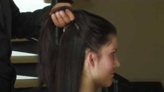 Watch how easy it is to do a half up half down loc style with a spiral tie locstyles [upl. by Anayrb]