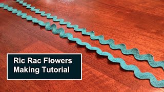 Mini Flowers for kids Dresses😍😍  Ric Rac flower making tutorial zigzaglace [upl. by Aihsened]