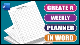 Create a Weekly Planner in Word  Easy Tutorial [upl. by Anica228]