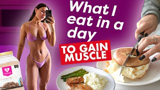 WHAT I EAT IN A DAY TO GAIN MUSCLE AND SUPPLEMENTS I USE  Krissy Cela [upl. by Arod]