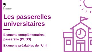 Les passerelles universitaires examens complémentaires passerelle examens préalables [upl. by Ahsilac]