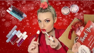 Amorevolous Aesthetics Red December ❄️ ❤️ Collection Review lip glosses oils body butters ASMR [upl. by Adleme]