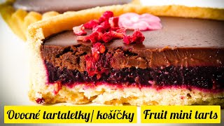 Black forest fruit puree with agar amp ganache tarts tartelettes  Ovocné tartaletky košíčky s ganáž [upl. by Llenol]