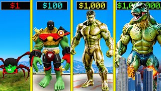 GTA 5  1 HULK to 1000000000 DINOSAUR HULK in GTA 5 [upl. by Aidnahs]