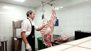 How to breakdown lamb carcass watch niyo mga ka butcher omanbutcherslife [upl. by Cowden]