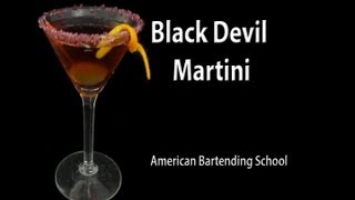 Black Devil Martini Halloween Cocktail Drink Recipe [upl. by Anerbes672]