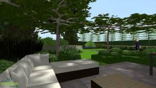 Herman Vaessen 3D tuinontwerp Renovatie villatuin met zwembad [upl. by Enyrb]