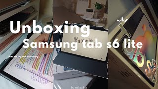 Unboxing Samsung tab s6 lite in 2023  annotating and note taking test 📚  studying out study vlog [upl. by Chitkara]