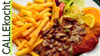 Jägerschnitzel selber machen beste Jägersoße von Champignons Rezept [upl. by Rosalinde274]