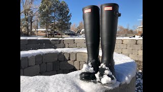 Insulated Hunter Boots in the Snow First Impression [upl. by Irrem]