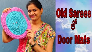 Old Sarees తో Door mats Best out of waste from Old sarees Convert Old Sarees into door mats [upl. by Awjan683]