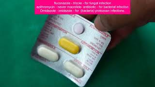 Gynecology AF zit fluconazole azithromycin ornidazole tablets Vaginal infection discharge treatment [upl. by Gardol]