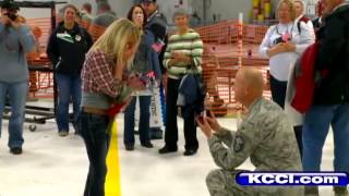 Airman surprises girlfriend on return home [upl. by Eenert]