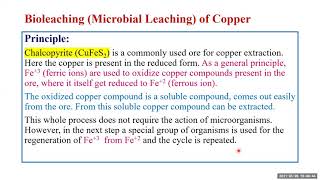 Microbial leaching or bioleaching 1 [upl. by Rammus]