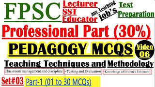 FPSC Pedagogy All MCQs for Lecturer Test  Teaching Techniques and Methodology FPSC MCQs InfoUstaad [upl. by Ahsatsana]