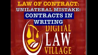 Contract Law Unilateral Mistake Part 2 [upl. by Grizelda]