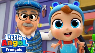 Mon jour de jeu avec grandpère  Comptines avec Bébé Louis  Little Angel Français [upl. by Gnal]