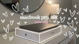 ♡ macbook pro m2 ♡ 13inch unboxing space gray  2023 [upl. by Iak]