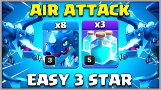 Easy 3 Star  Th12 Electro Dragon Attack Strategy  Best Air Attack TH12 Clone Spell Strategy  Coc [upl. by Trever]