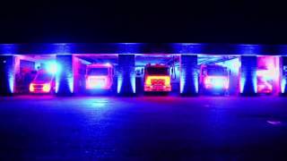 German Fire Truck Light Show Firehouse 3 [upl. by Garrick778]