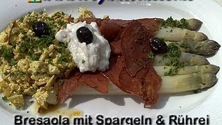 Bresaola Schinken auf Spargeln und Rührei Vegan [upl. by Pilar]