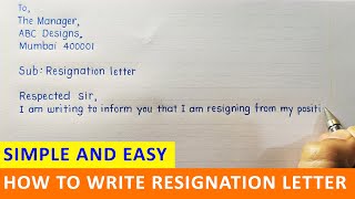 How to write Resignation letter for company manager  Simple and easy resignation letter format [upl. by Amor]