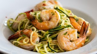 Shrimp Scampi With Zucchini Noodles Spiralizer Recipe Featuring Zoodles [upl. by Neelya963]