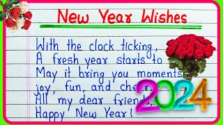 Happy New Year 2024 wishes messages greetings  Happy New Year messages in English [upl. by Johnsson]