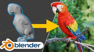 Parrot Feather Tutorial  How I Created The Feathers For My Artwork  Blender 291 [upl. by Sedecram53]