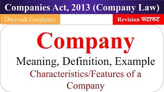 Companies Act 2013 Companies act Characteristics of Companies company law revision mba bcom [upl. by Nyahs]