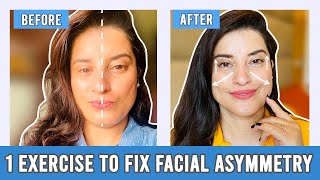 1 Exercise to Fix Facial Asymmetry and Reasons you have Asymmetrical Face  Rachna Jintaa [upl. by Nosniv]